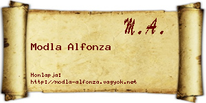 Modla Alfonza névjegykártya